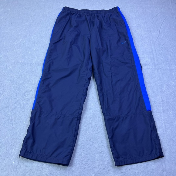 VTG Nike Track Pants Men's XXL Blue Ankle Zip Swoosh Logo Silver Tag Joggers - Picture 1 of 15